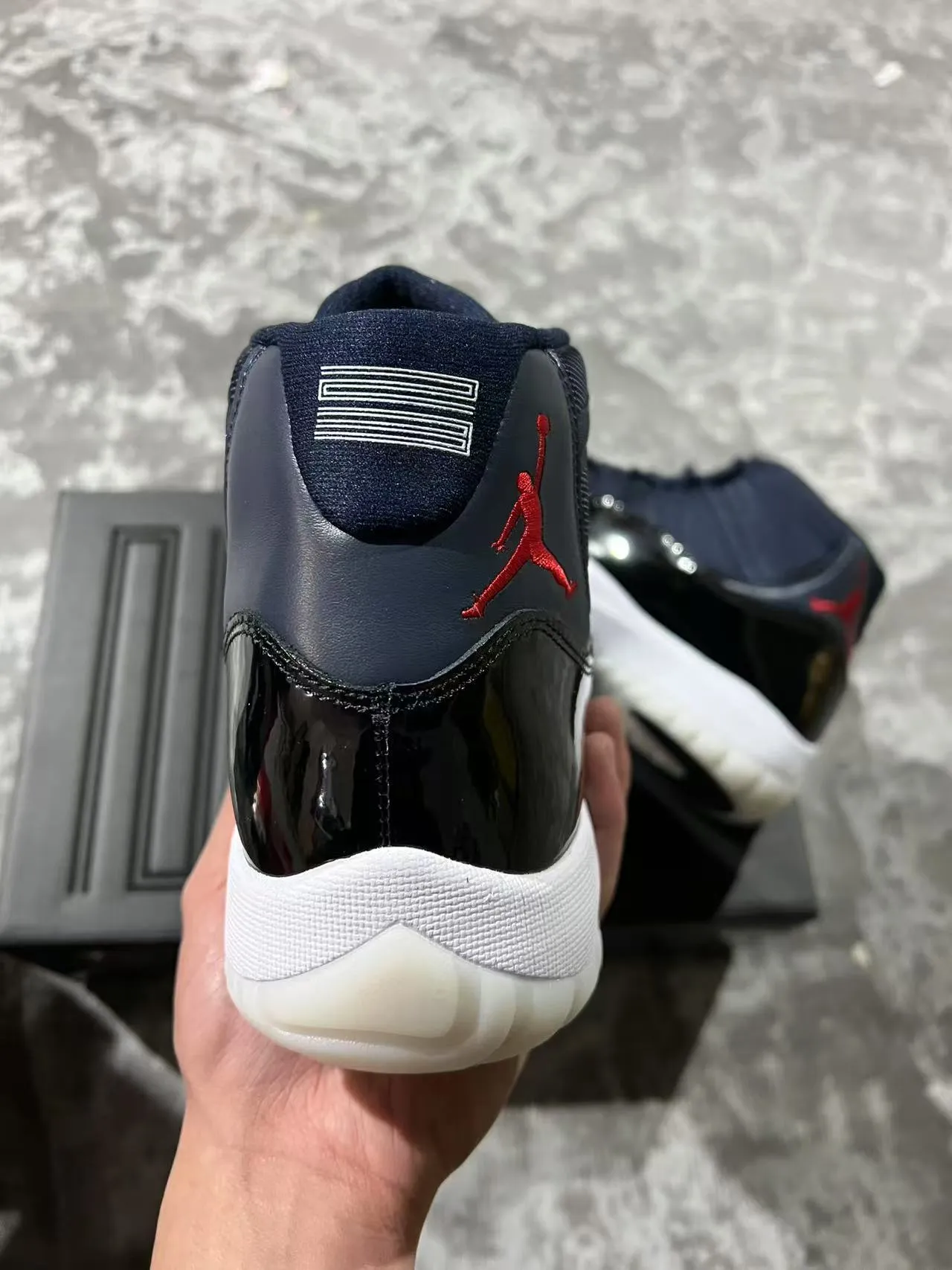 Air Jordan 11 Navy Black Red Basketball Shoes 8