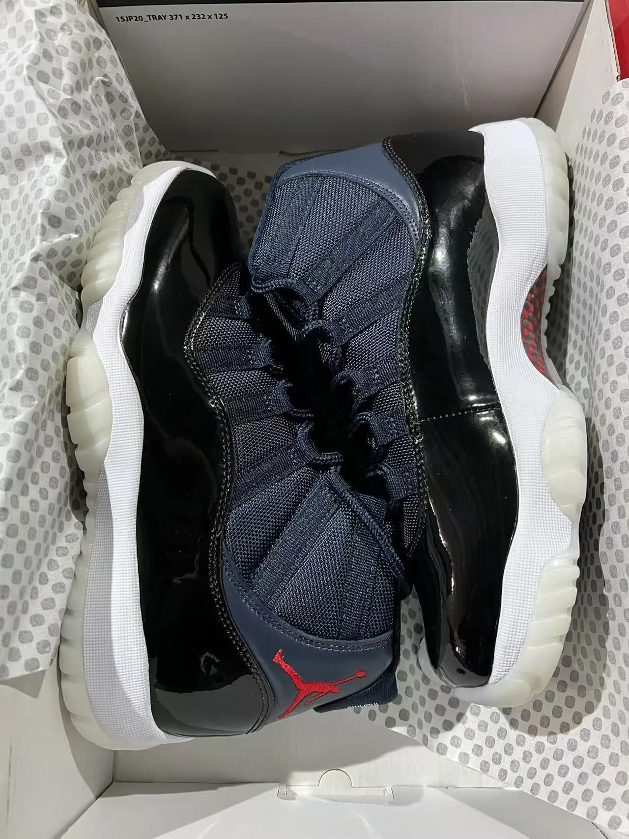 Air Jordan 11 Navy Black Red Basketball Shoes 9