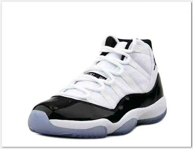 Air Jordan 11 White Black Patent Leather Basketball Shoes 2
