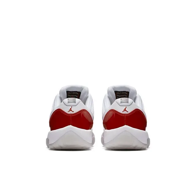 Air Jordan 11 Chaussures de Basketball Blanc et Rouge en Cuir Patenté 2