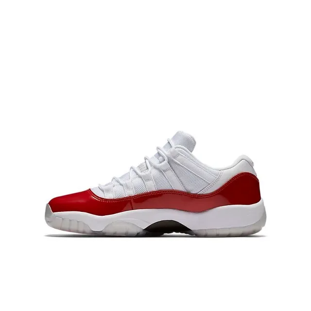 Air Jordan 11 Chaussures de Basketball Blanc et Rouge en Cuir Patenté 5