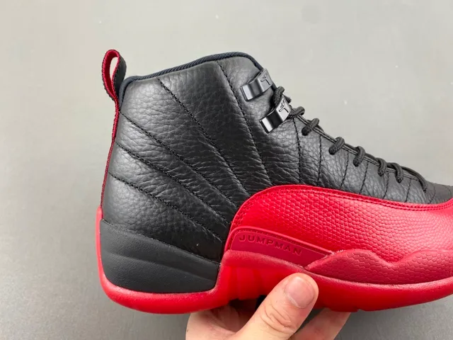 Air Jordan 12 Black Red Basketball Shoes 3