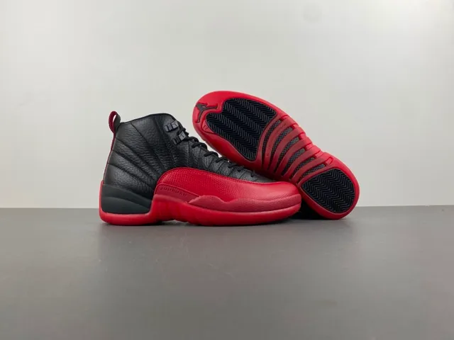 Air Jordan 12 Black Red Basketball Shoes 13