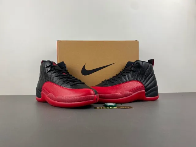 Air Jordan 12 Black Red Basketball Shoes 14