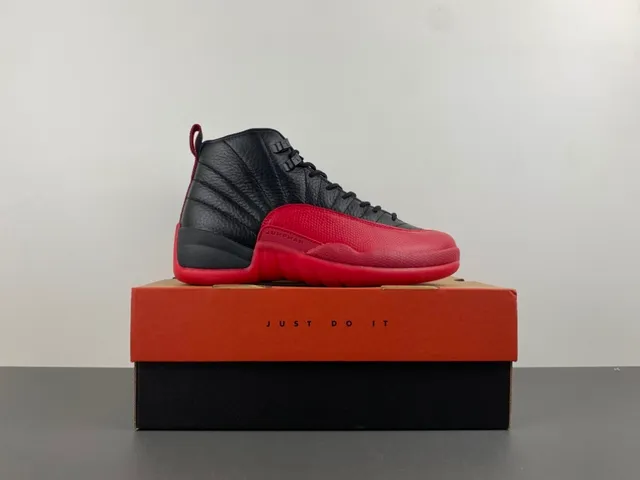 Air Jordan 12 Black Red Basketball Shoes 16