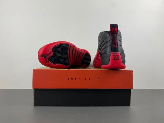 Air Jordan 12 Black Red Basketball Shoes 17