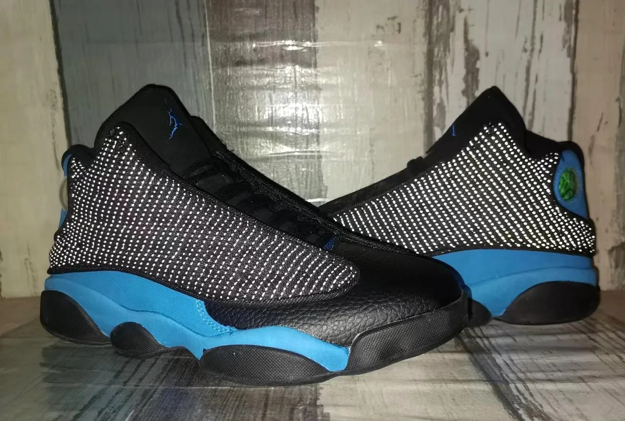 Air Jordan 13 Black Blue Basketball Shoes 2