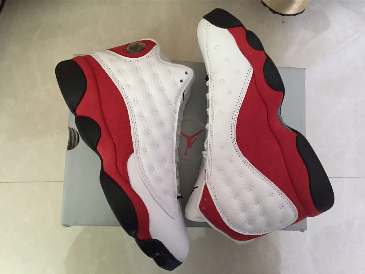 Air Jordan 13 White Red Black Basketball Shoes 3
