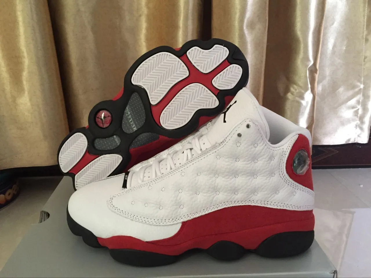 Air Jordan 13 White Red Black Basketball Shoes 6