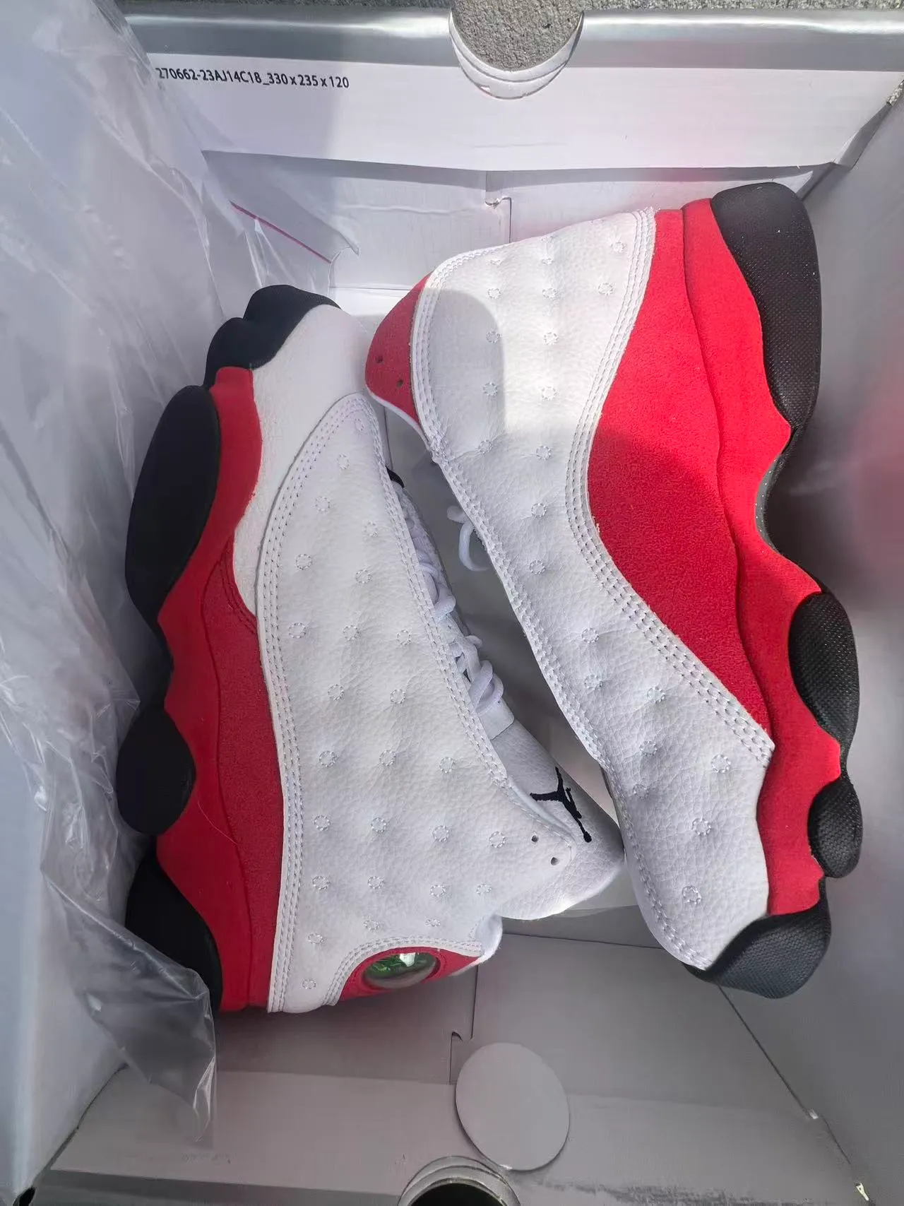 Air Jordan 13 White Red Black Basketball Shoes 9