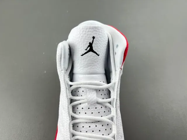 Air Jordan 13 Branco Vermelho Preto Tênis de Basquete 6