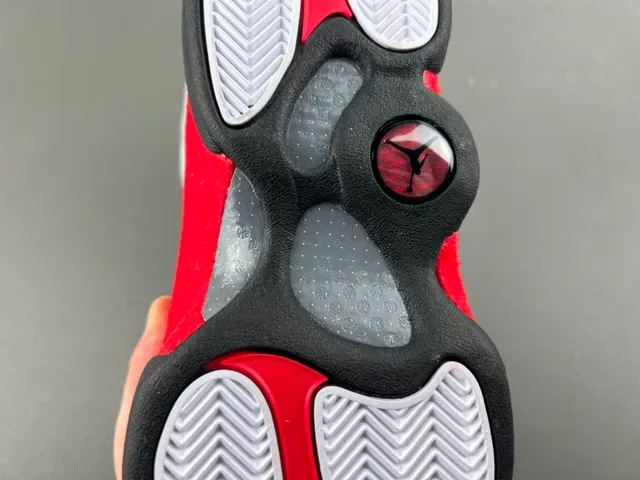 Air Jordan 13 Branco Vermelho Preto Tênis de Basquete 9