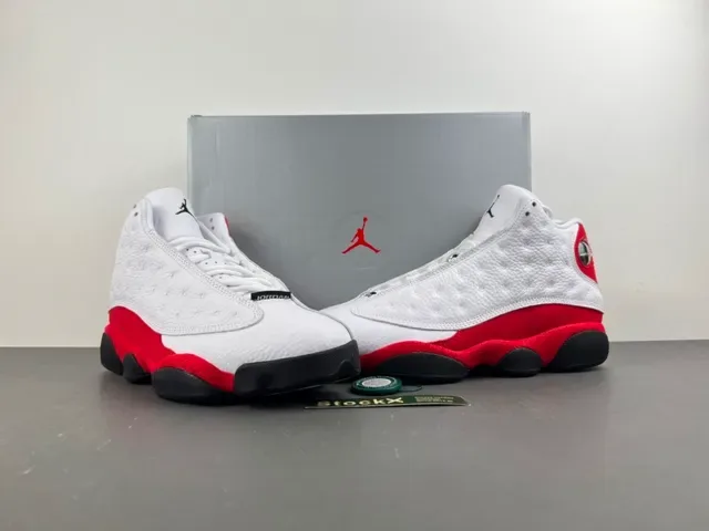 Air Jordan 13 Branco Vermelho Preto Tênis de Basquete 12