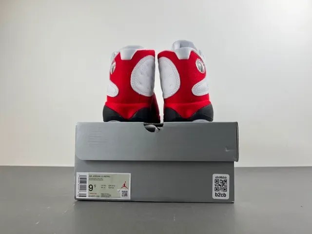 Air Jordan 13 Branco Vermelho Preto Tênis de Basquete 16