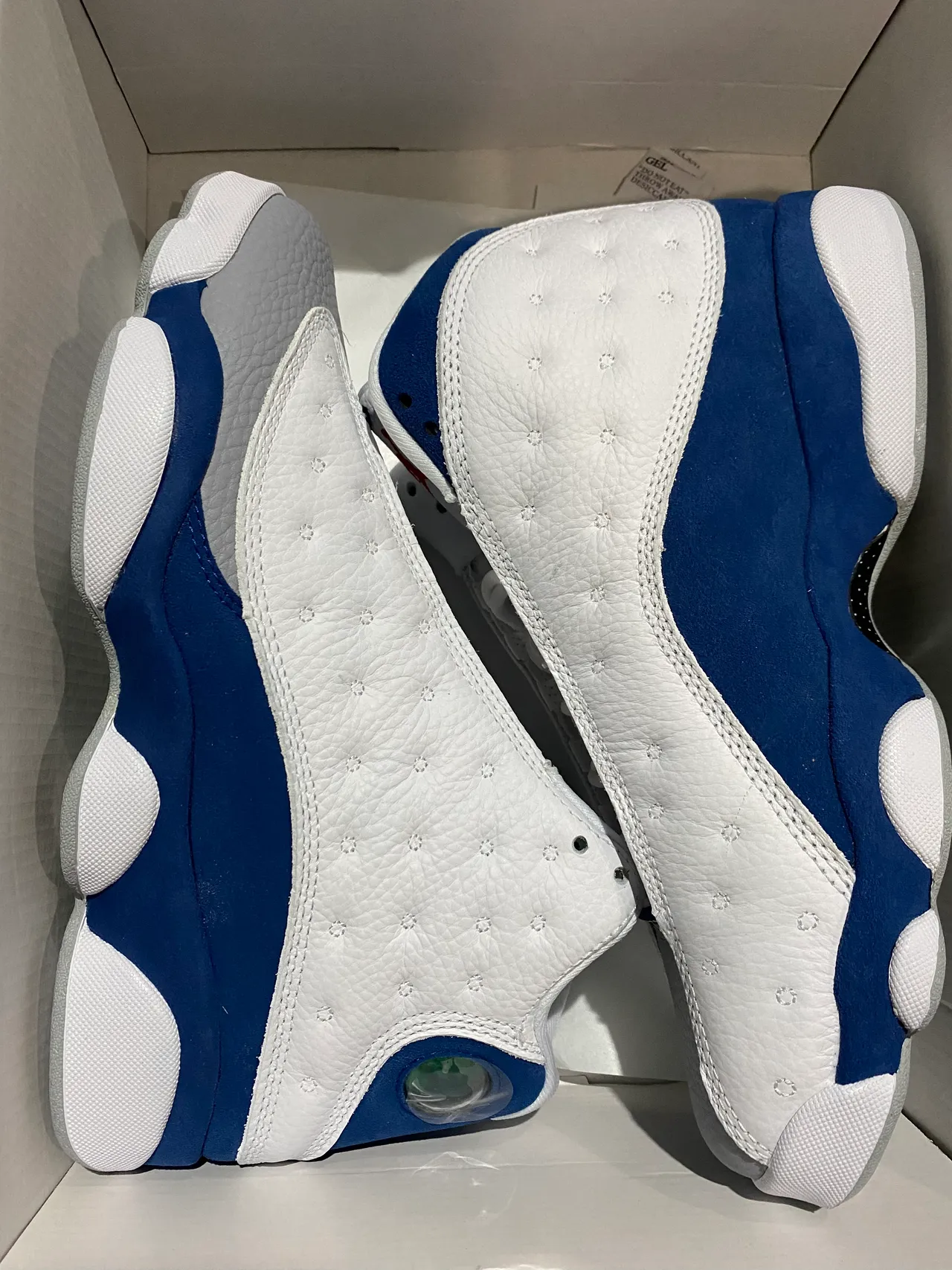 Air Jordan 13 White Royal Blue Quilted Leather Basketball Shoes 7