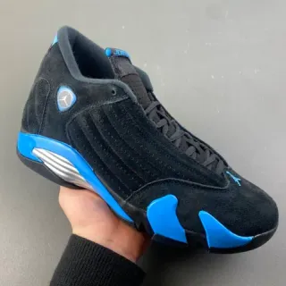 Air Jordan 14 Negro y Azul Ante Zapatillas de Baloncesto