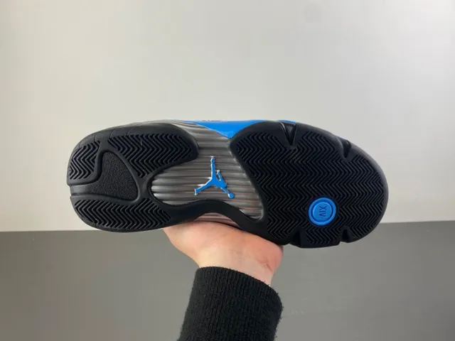 Air Jordan 14 Black and Blue Suede Basketball Shoes 9