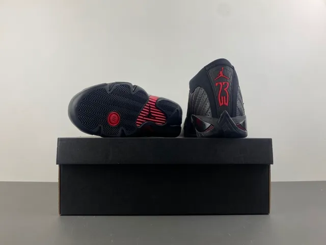 Air Jordan 14 Black Red Basketball Shoes 16