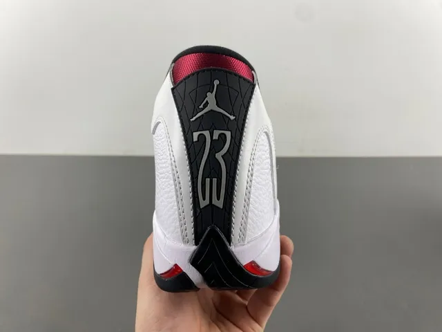 Air Jordan 14 White Black Red Basketball Shoes 4