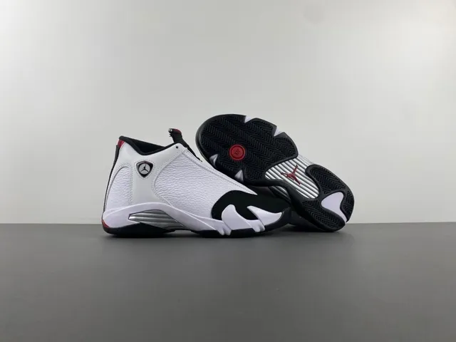 Air Jordan 14 White Black Red Basketball Shoes 12