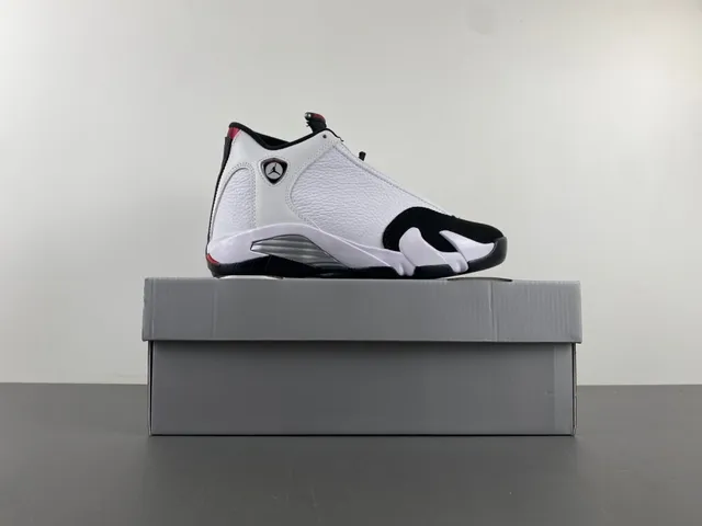 Air Jordan 14 White Black Red Basketball Shoes 15