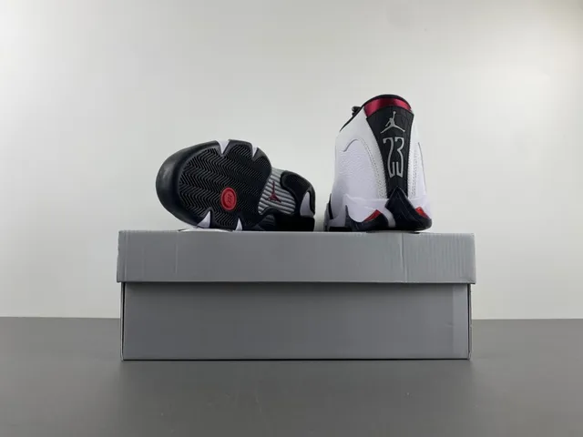 Air Jordan 14 White Black Red Basketball Shoes 16