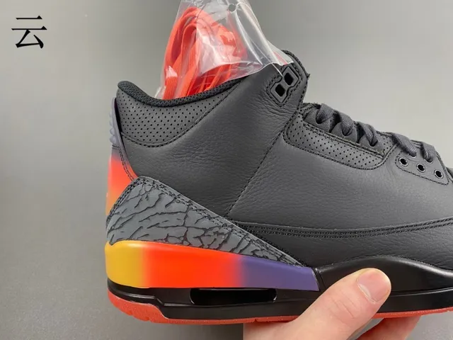 Air Jordan 3 Black Orange Gradient Basketball Shoes 2