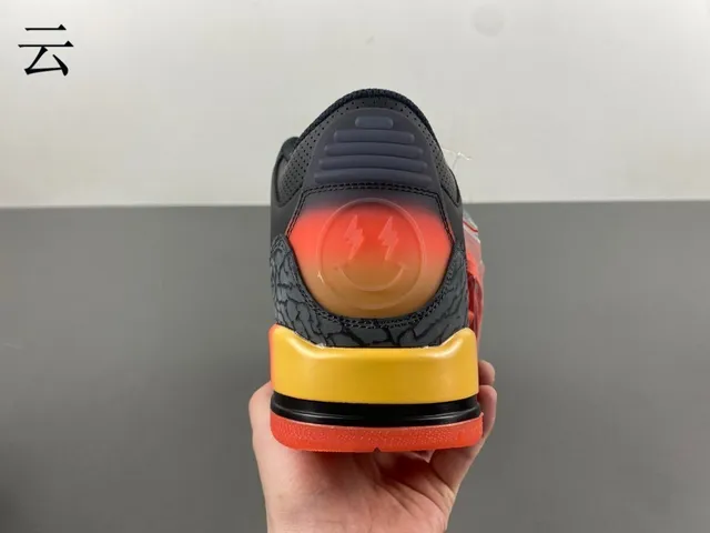Air Jordan 3 Black Orange Gradient Basketball Shoes 5
