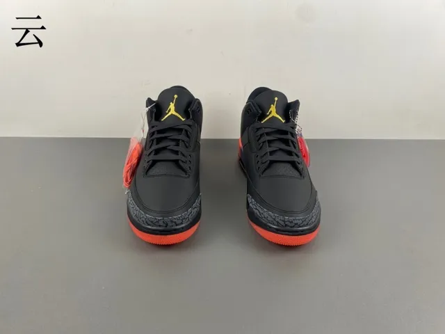Air Jordan 3 Black Orange Gradient Basketball Shoes 11