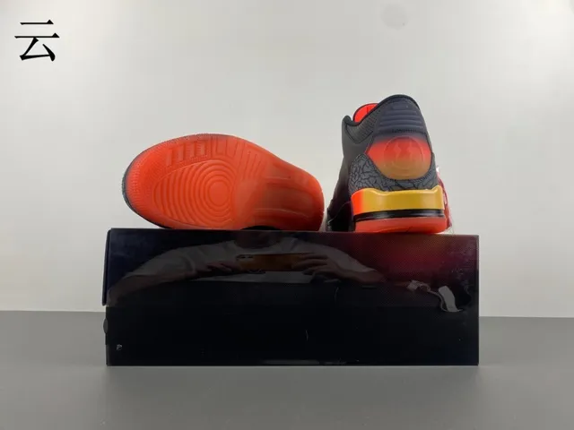 Air Jordan 3 Black Orange Gradient Basketball Shoes 15