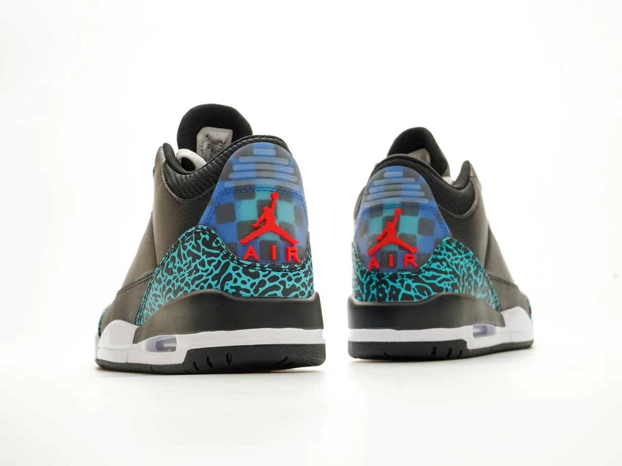 Air Jordan 3 Preto Turquesa Estampa de Elefante Tênis de Basquete 7