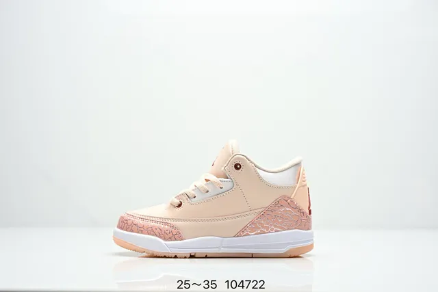 Air Jordan 3 Pale Pink Elephant Print Basketball Shoes 7
