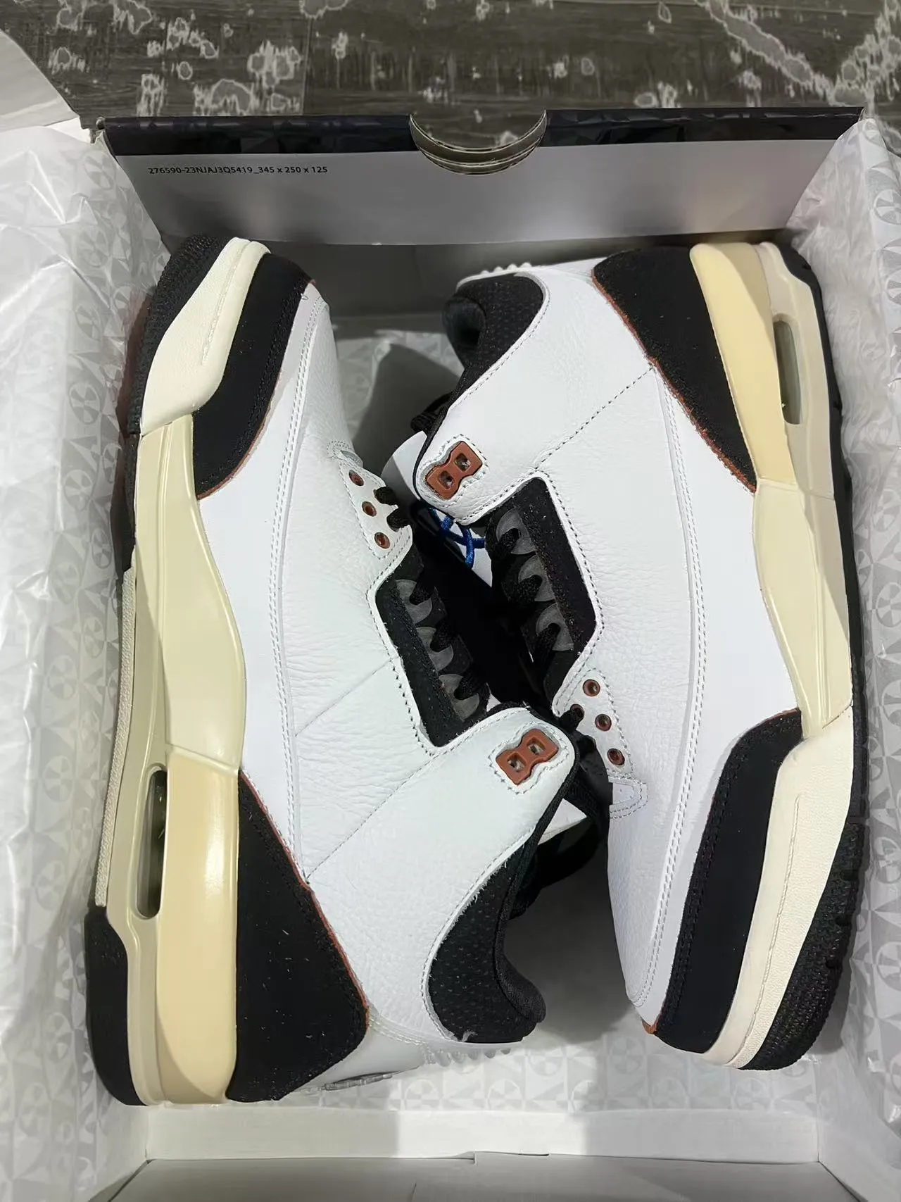 Air Jordan 3 White Black Cream Copper Basketball Shoes 10