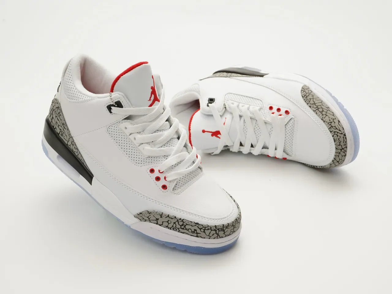 Air Jordan 3 Tênis de Basquete Branco Cimento com Estampa de Elefante 5
