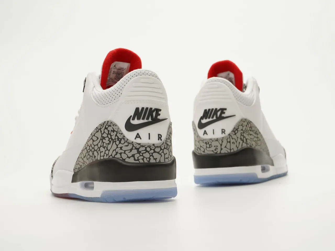Air Jordan 3 Tênis de Basquete Branco Cimento com Estampa de Elefante 7