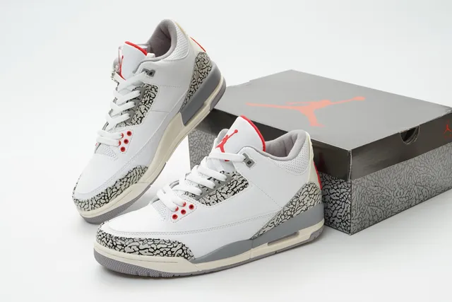 Air Jordan 3 White Cement Elephant Print Basketball Shoes 5