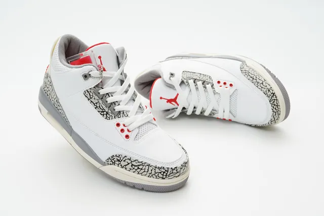 Air Jordan 3 White Cement Elephant Print Basketball Shoes 6