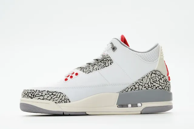 Air Jordan 3 White Cement Elephant Print Basketball Shoes 9
