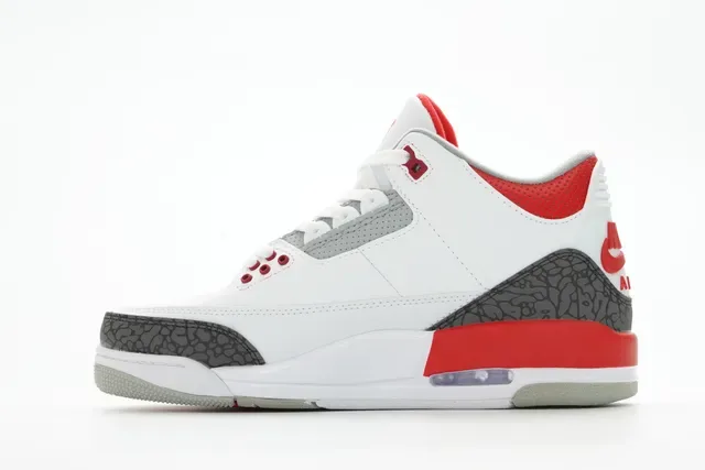 Air Jordan 3 White Cement Red tênis de basquete 8