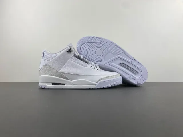 Air Jordan 3 Chaussures de Basketball à imprimé éléphant blanc 13
