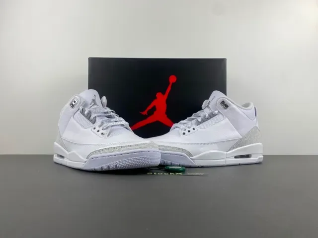 Air Jordan 3 Chaussures de Basketball à imprimé éléphant blanc 14