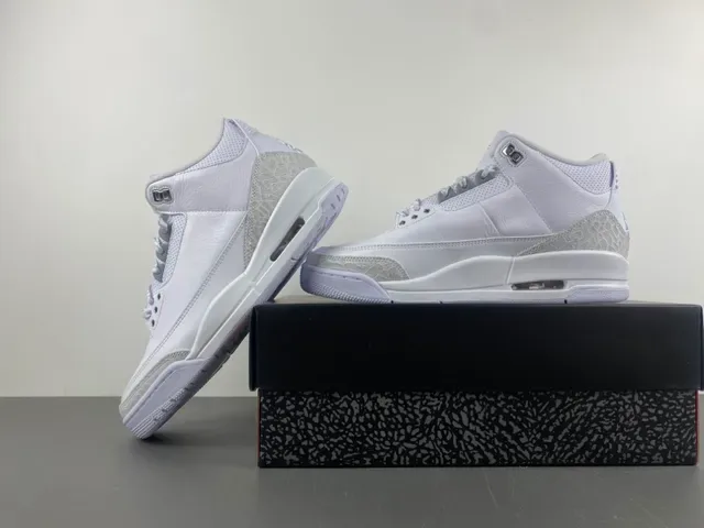 Air Jordan 3 Chaussures de Basketball à imprimé éléphant blanc 15