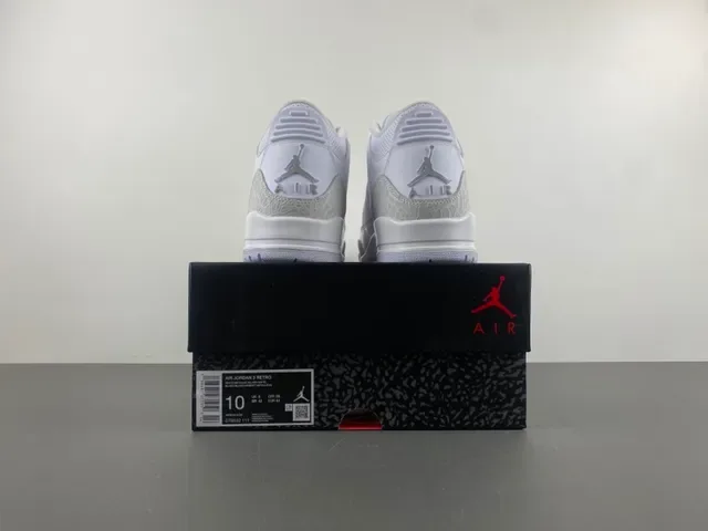 Air Jordan 3 Chaussures de Basketball à imprimé éléphant blanc 18