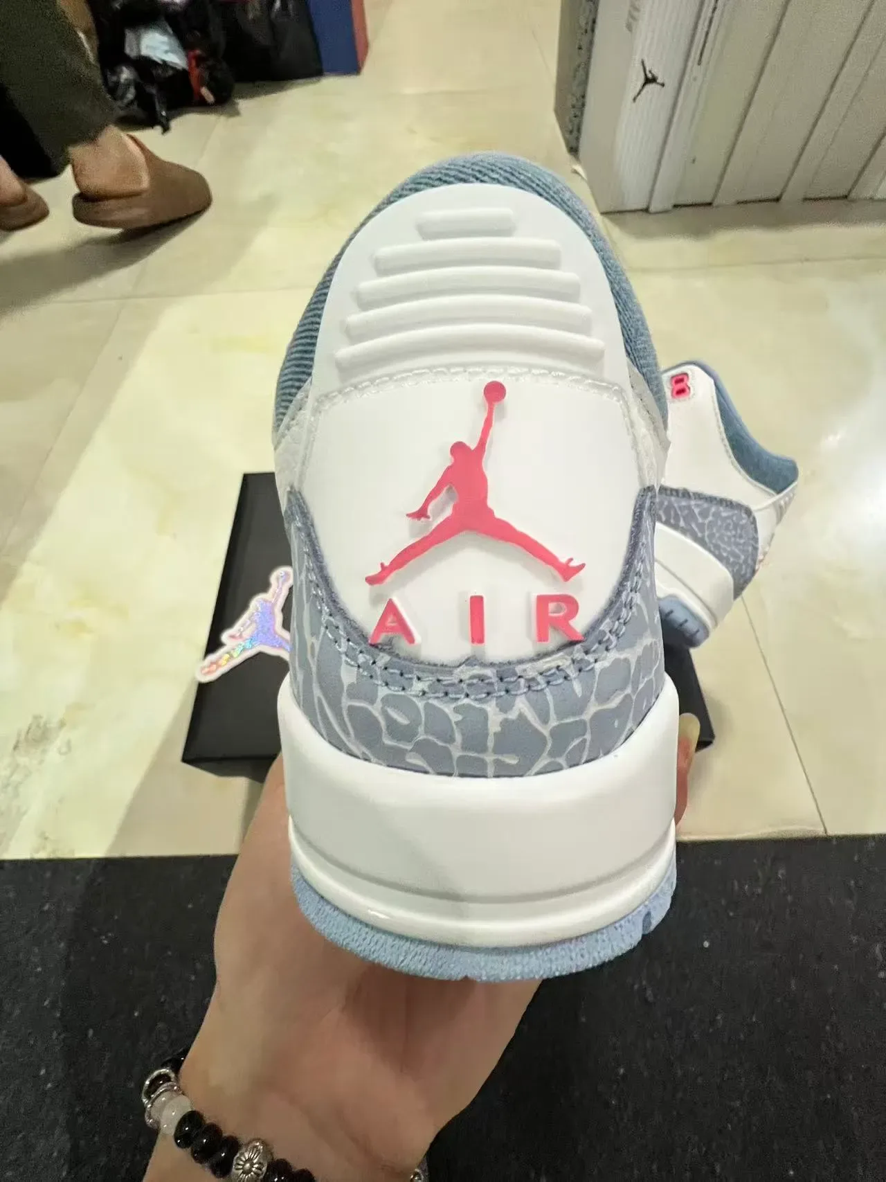 Air Jordan 3 White Light Graphite Pink Tênis de Basquete 8