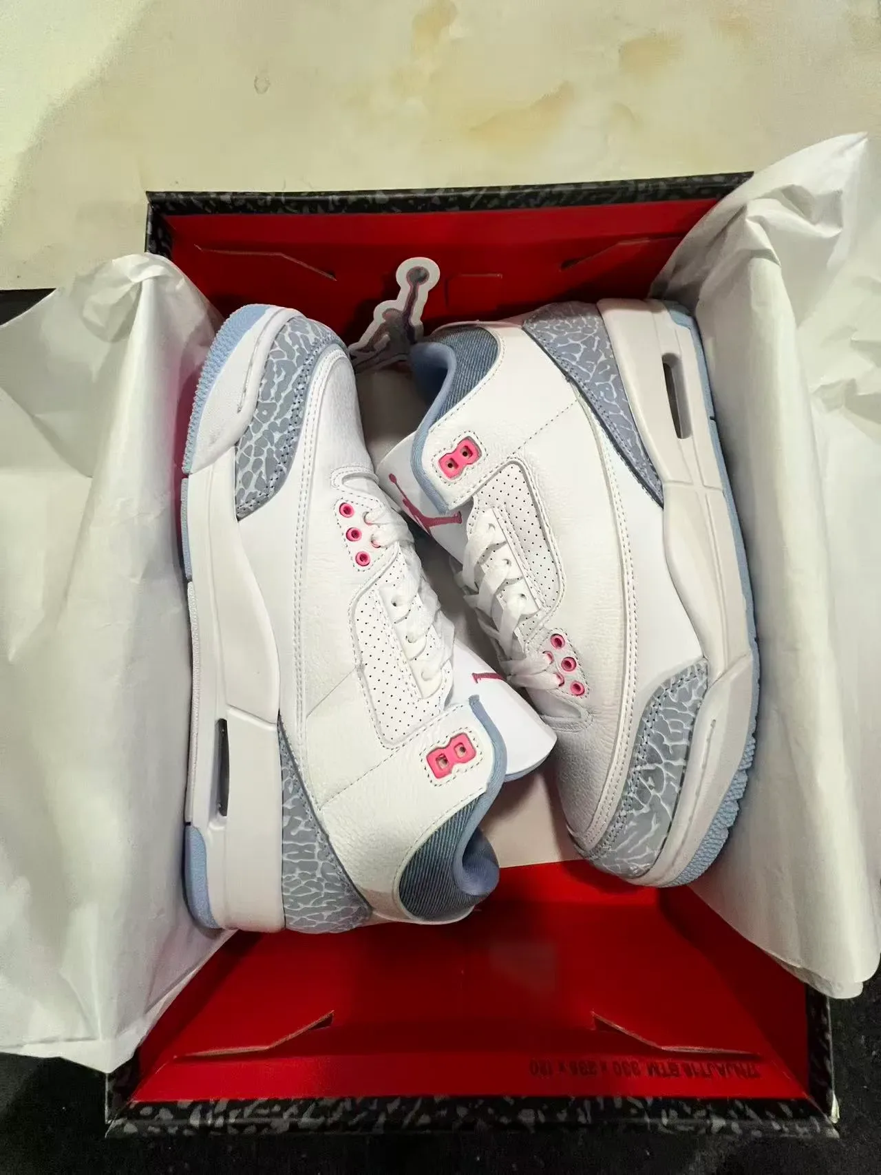Air Jordan 3 White Light Graphite Pink Tênis de Basquete 9