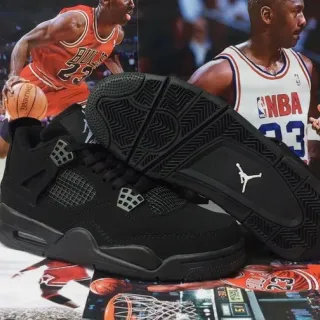 Air Jordan 4 All-Black Basketball Shoes