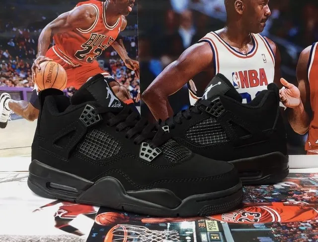 Tênis de basquete Air Jordan 4 totalmente preto 5