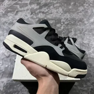 Air Jordan 4 Black and Beige Lifestyle Sneakers