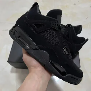 Air Jordan 4 Black Monochrome Basketball Shoes