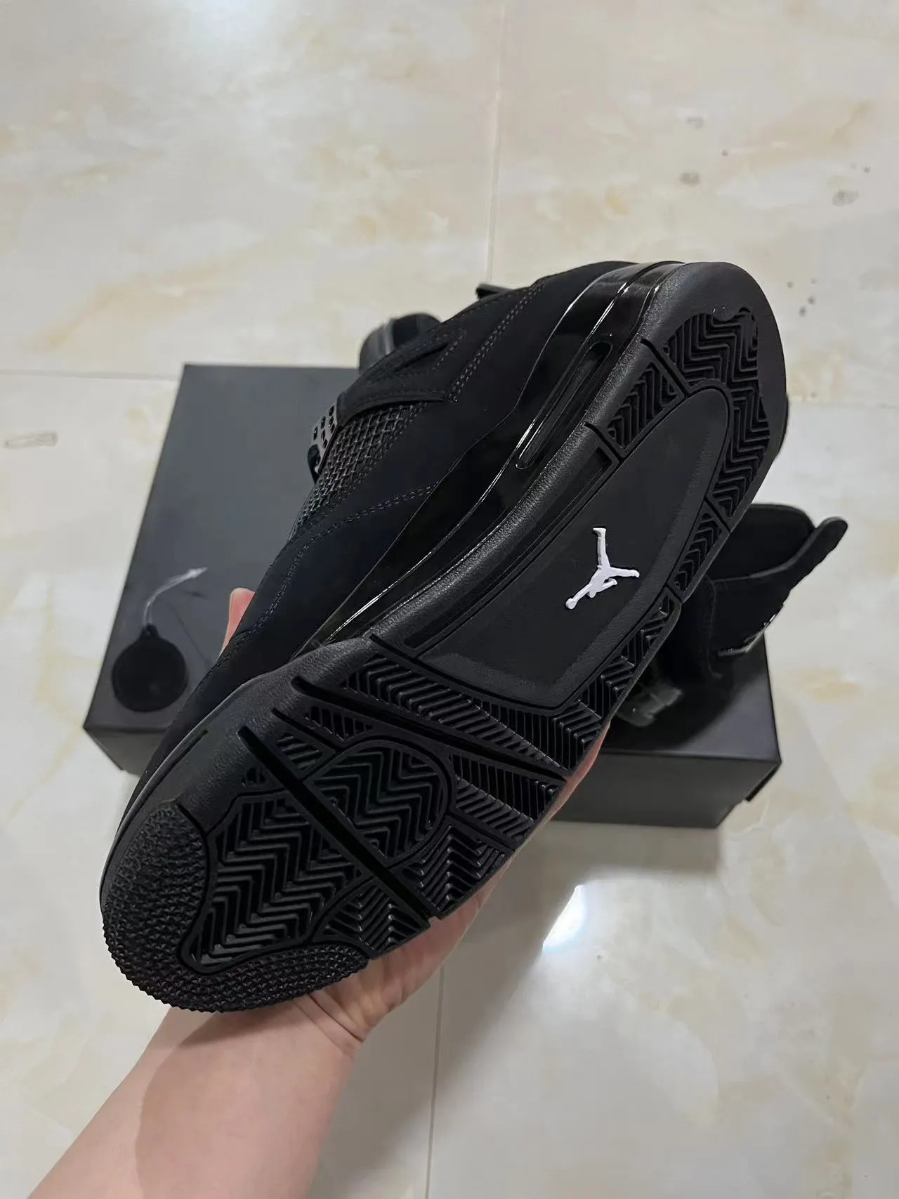 Air Jordan 4 Black Monochrome Basketball Shoes 5